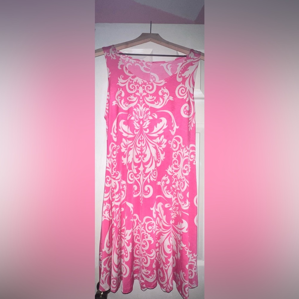 Light Pink Floral Flowy Dress